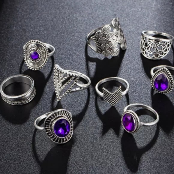 Size 7.5 - Purple Bohemian Ring - Picture 5 of 5